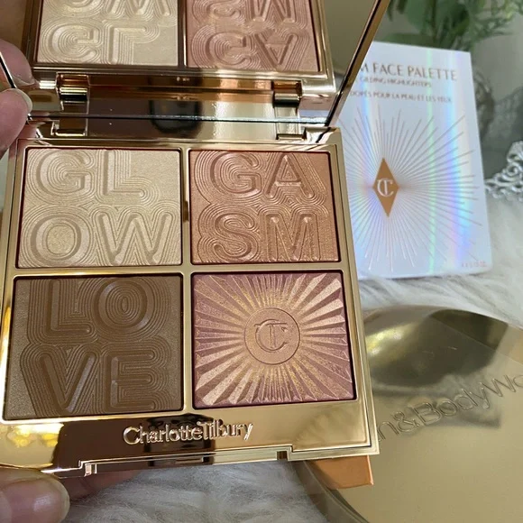 CHARLOTTE TILBURY GLOWGASM FACE PALETTE 4 SKIN & EYE GILDING HIGHLIGHTERS